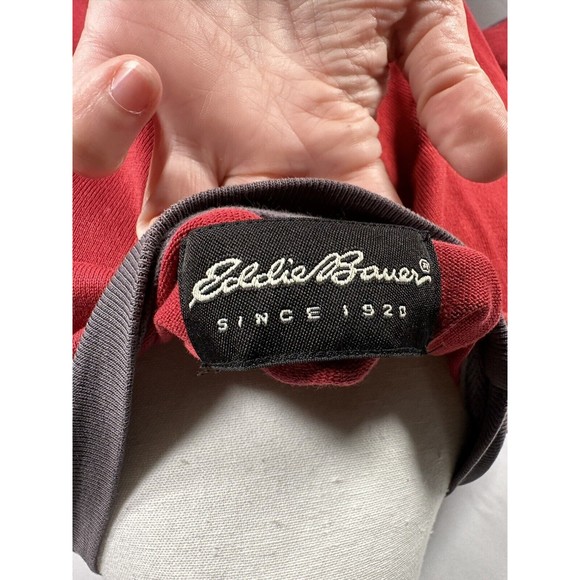 VTG 90s Eddie Bauer Men's Spell Out T-Shirt size Large/XL Red Short Sleeves Top - Picture 4 of 10